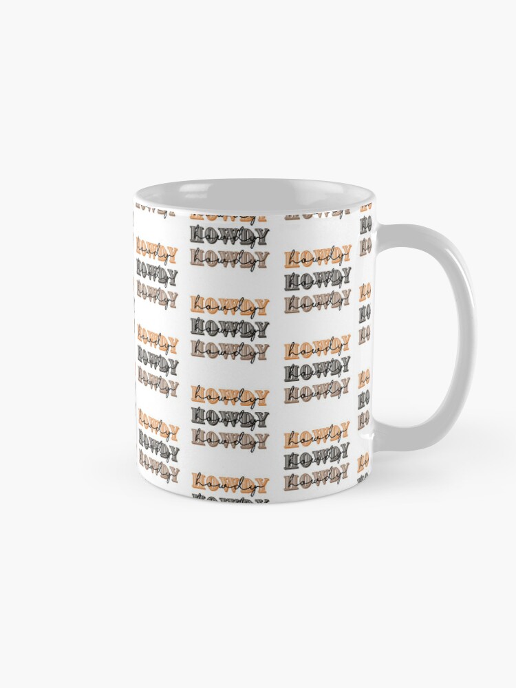 "Howdy in Shades of Brown" Rustic Western Greeting Design Coffee Mug - www.lacoo.eu