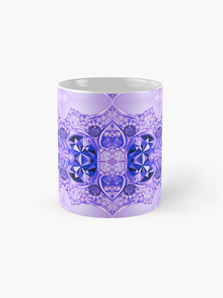 "Majestic Allure: Purple Diamonds with Royal Purple Background" Coffee Mug - www.lacoo.eu