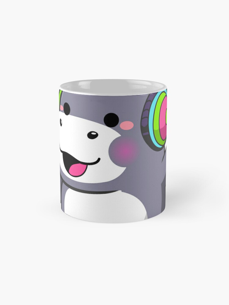 "Groovy Hippo with Headphones - T-Shirts & Stickers Design Coffee Mug - www.lacoo.eu