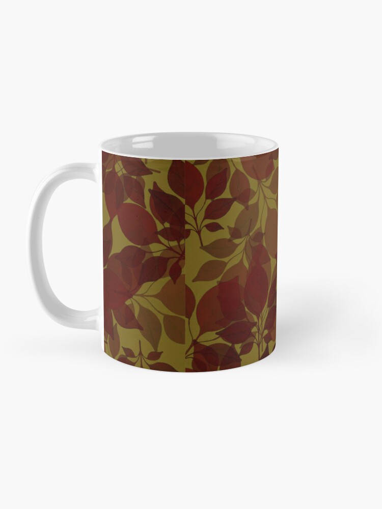 "Autumn Vibes" inscription in autumn style. Ivory ,khaki, brown. Coffee Mug - www.lacoo.eu