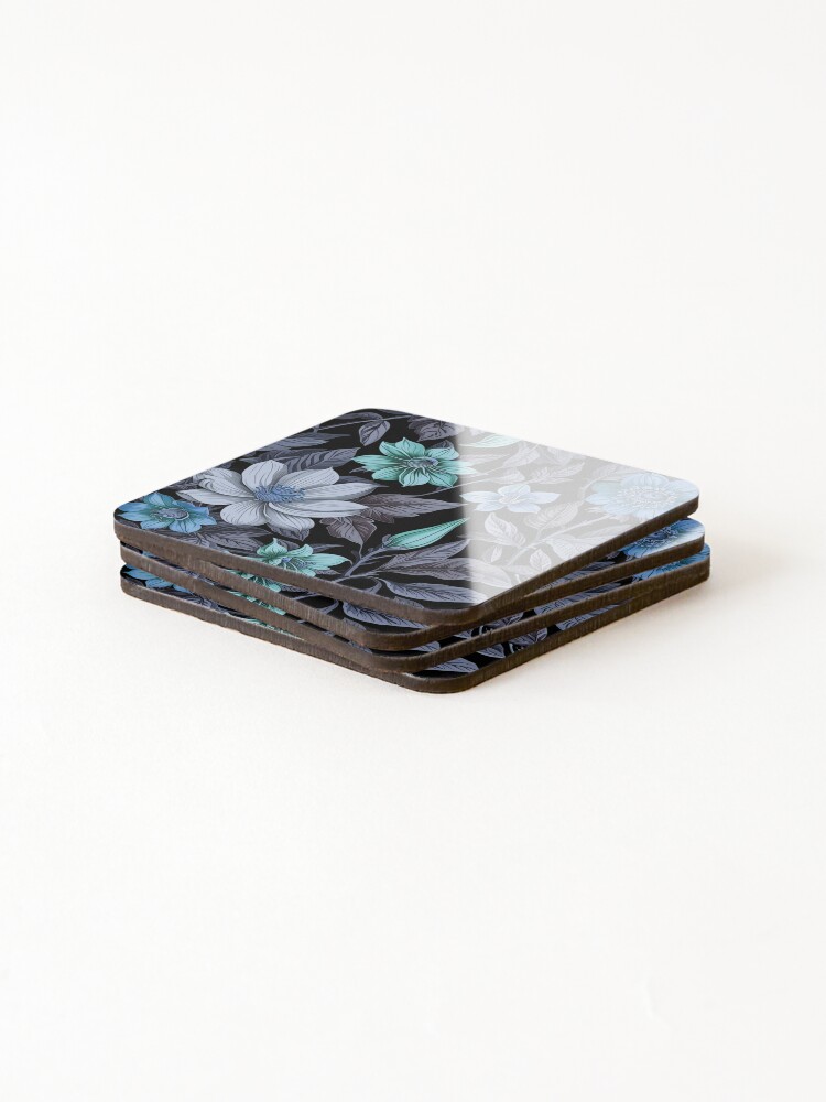 blues flower pattern Coasters (Set of 4) - www.lacoo.eu